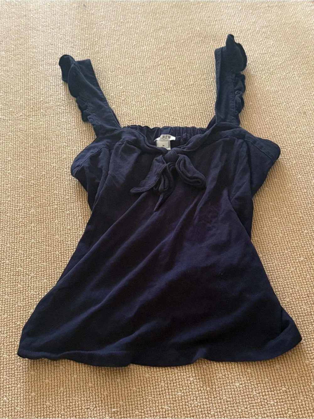 J.Crew Navy Cotton Bow Tank Top Size M